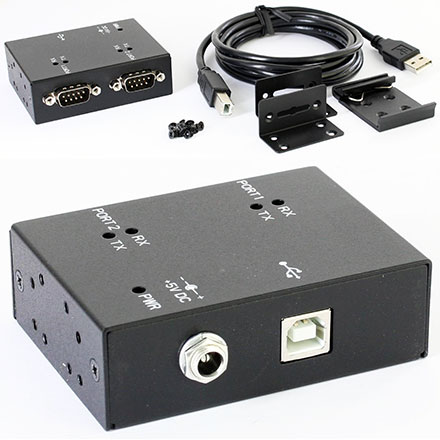 CTF2XRS232USB (Automotive/Industrie 2-port RS232 USB Adapter, FT4232HL, 9-48VDC)