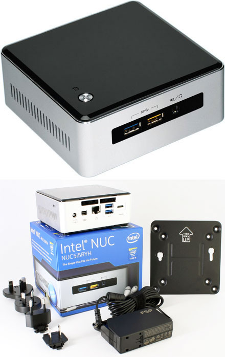 Intel NUC5i5RYH (Intel Core i5-5250U CPU 2x 2.7Ghz, 1x HDMI, 1x dP, 1x M.2, 2.5" HDD/SSD support)