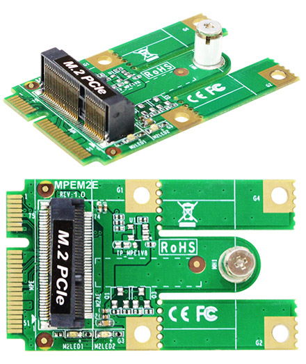 Jetway JADMPEM2E (Mini PCIe zu M.2 (E-key) Adapterkarte)