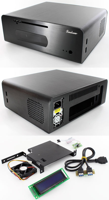 Tendraw H128C HTPC Mini-ITX Gehuse (250W, 2x USB3.0, 20x2 USB LCD)