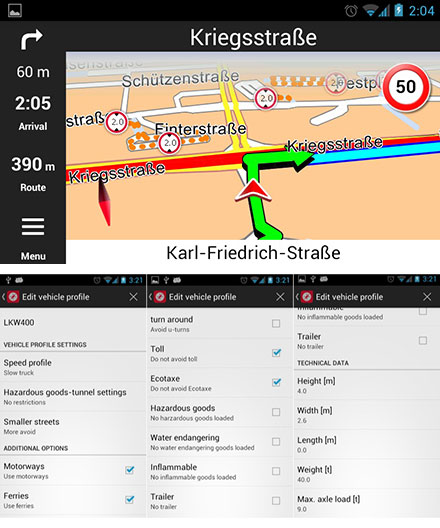 PTV Truck Navigator (EUROPA) [Android] [LKW] (Vorinstalliert auf CarTFT Gert)